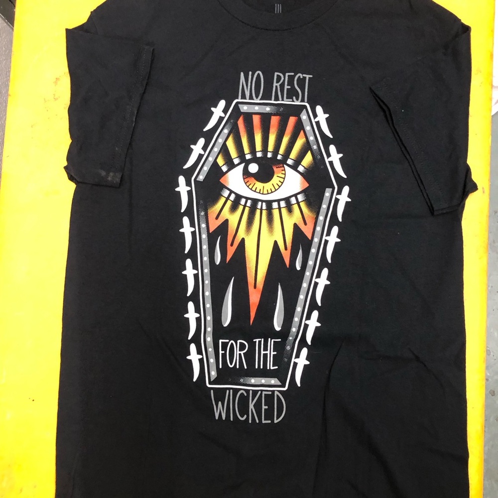 Black Graphic Tee — No Rest For The Wicked Eye Design